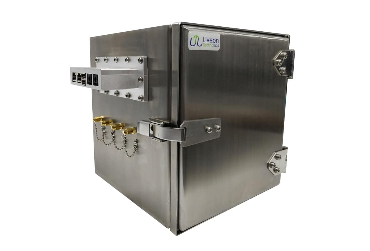 Side angle view of LTL B5001 EMI EMC RF shielded enclosure